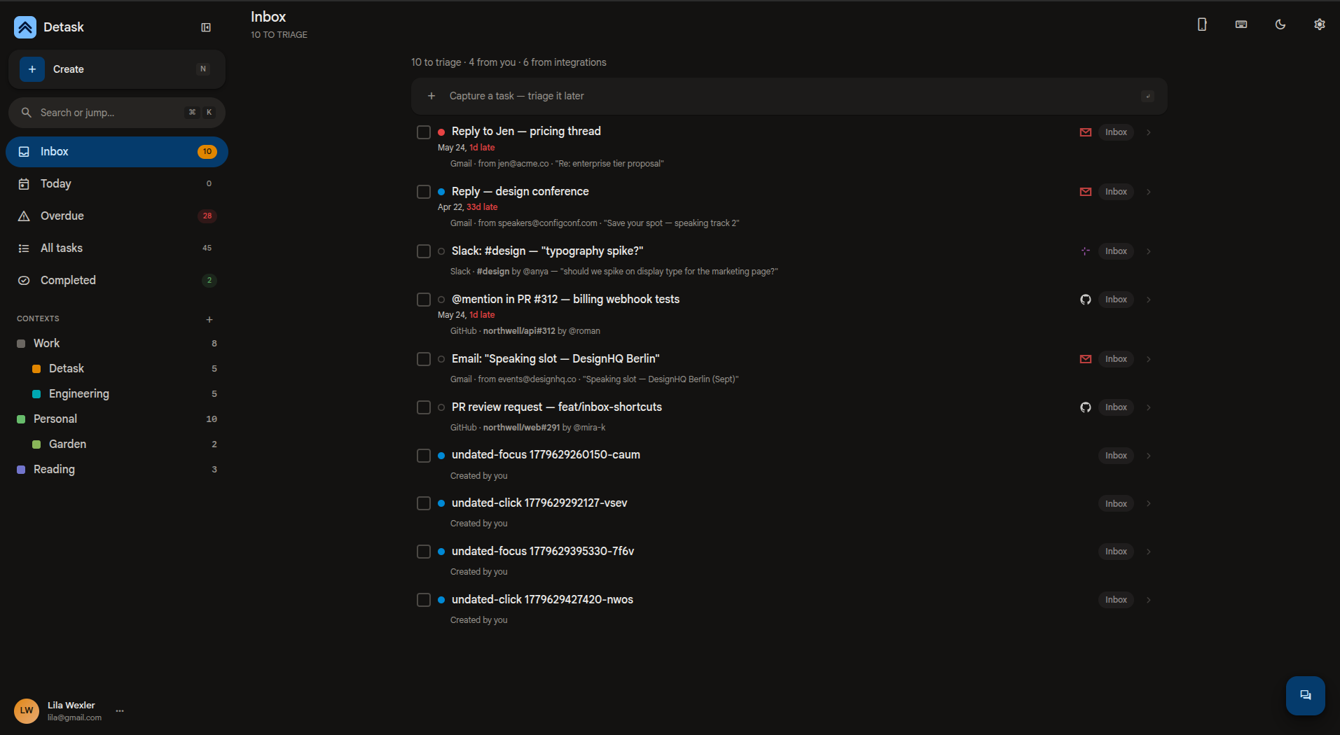 Detask app screenshot